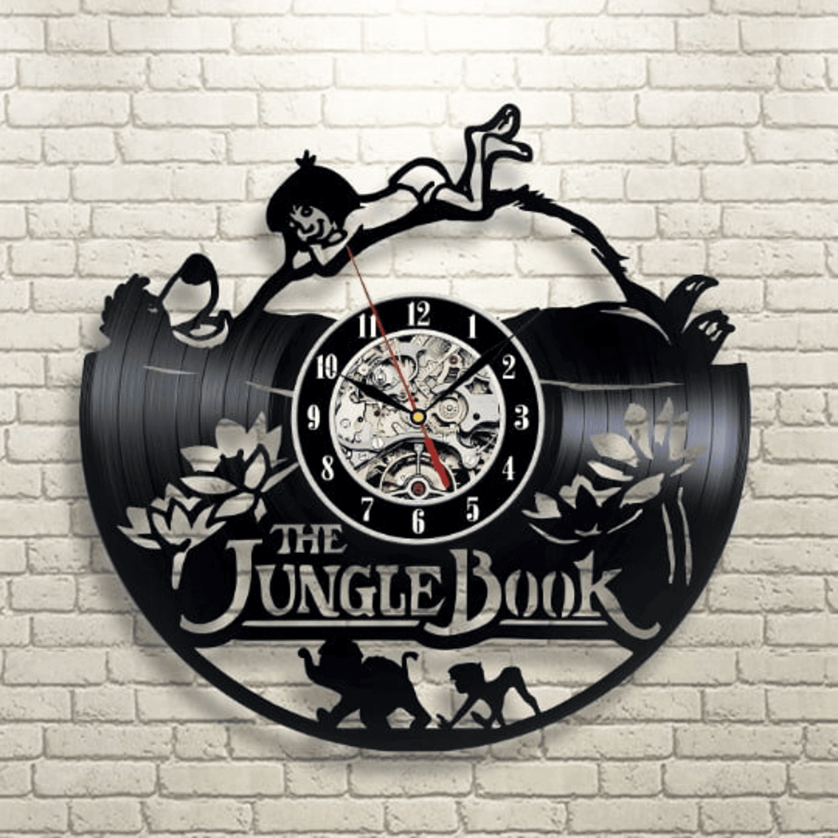 Jungle Book Vinyl Record Modern Clock Funny Wall Art For Kids Room Unique Laser Cut Decor Baby Shower Gift For Girl