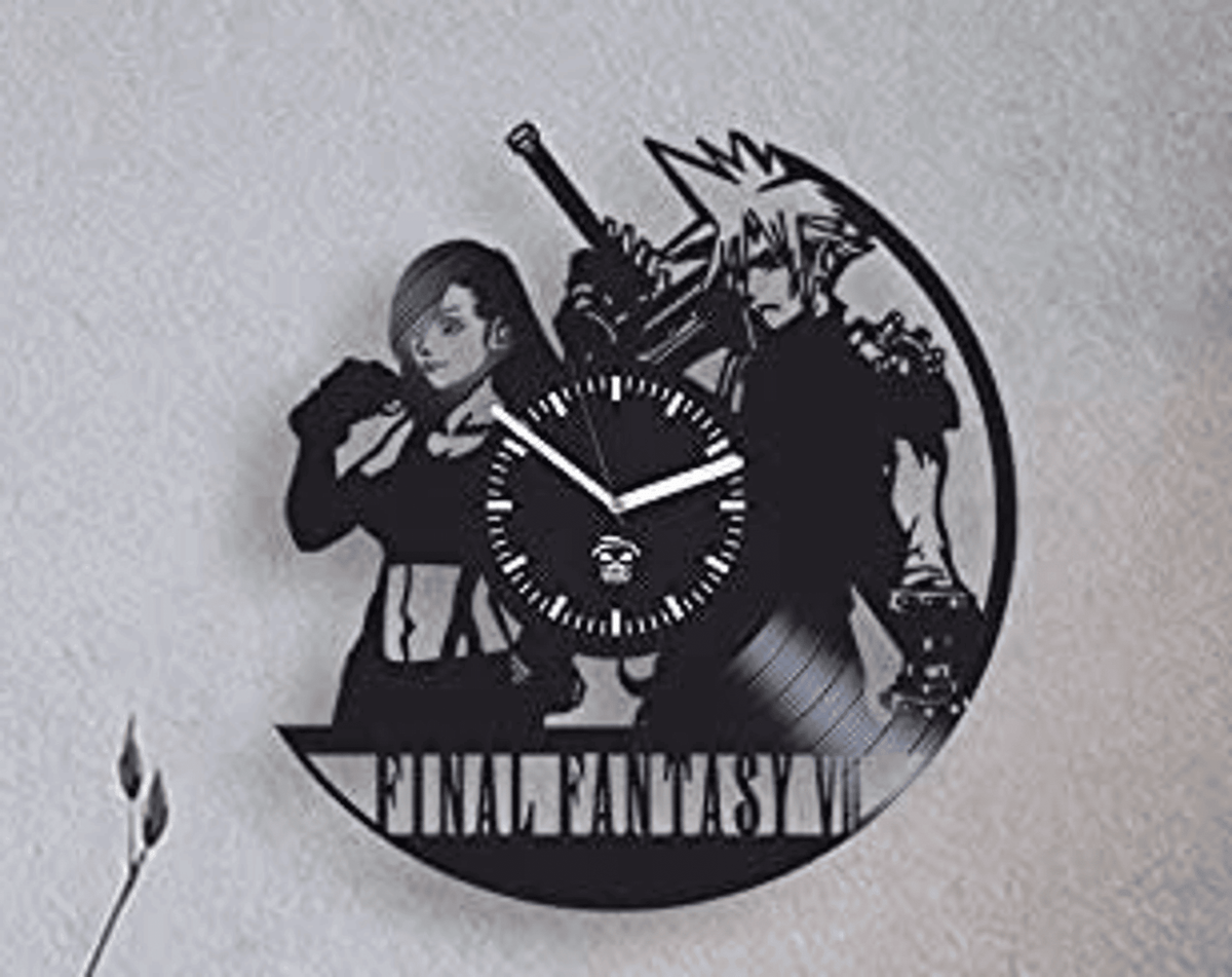 Final Fantasy 7 Vinyl Record Wall Clock Video Game Decor Fathers Day Gift Unique Decor For Boys Room Gift For Gamer