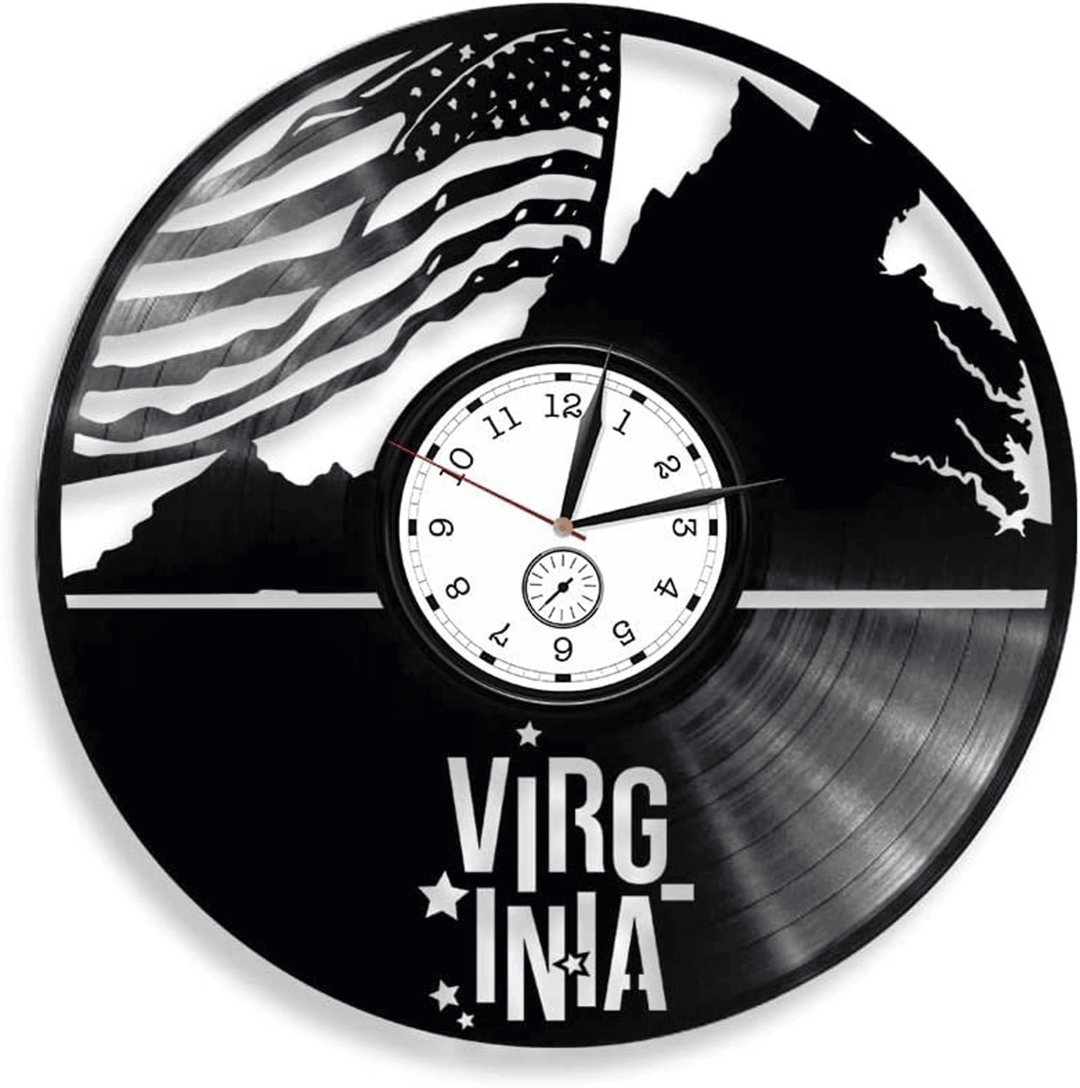 Virginia Vinyl Record Wall Clock Usa States Patriotic Decor For Home Moving Gift For Friend New Home Gift Ideas