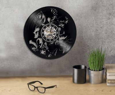 Anime Characters Vinyl Record Round Clock Boy Room Wall Decor Original Handmade Art Birthday Gift For Him