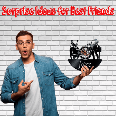 Music Jazz Vinyl Record Wall Clock Gifts For Him Her Kids Decor For Home Bedroom Bathroom Kitchen Art Surprise Ideas For Best Friends