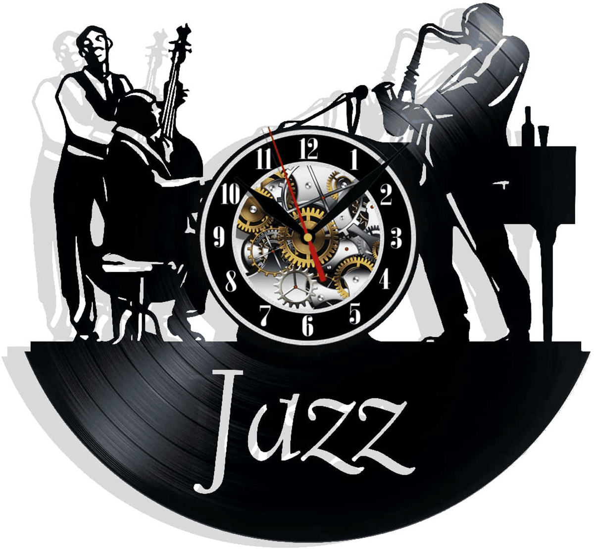 Music Jazz Vinyl Record Wall Clock Gifts For Him Her Kids Decor For Home Bedroom Bathroom Kitchen Art Surprise Ideas For Best Friends