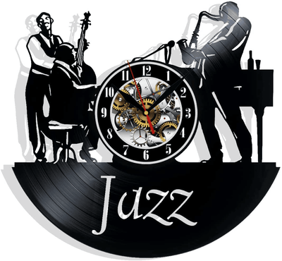 Music Jazz Vinyl Record Wall Clock Gifts For Him Her Kids Decor For Home Bedroom Bathroom Kitchen Art Surprise Ideas For Best Friends
