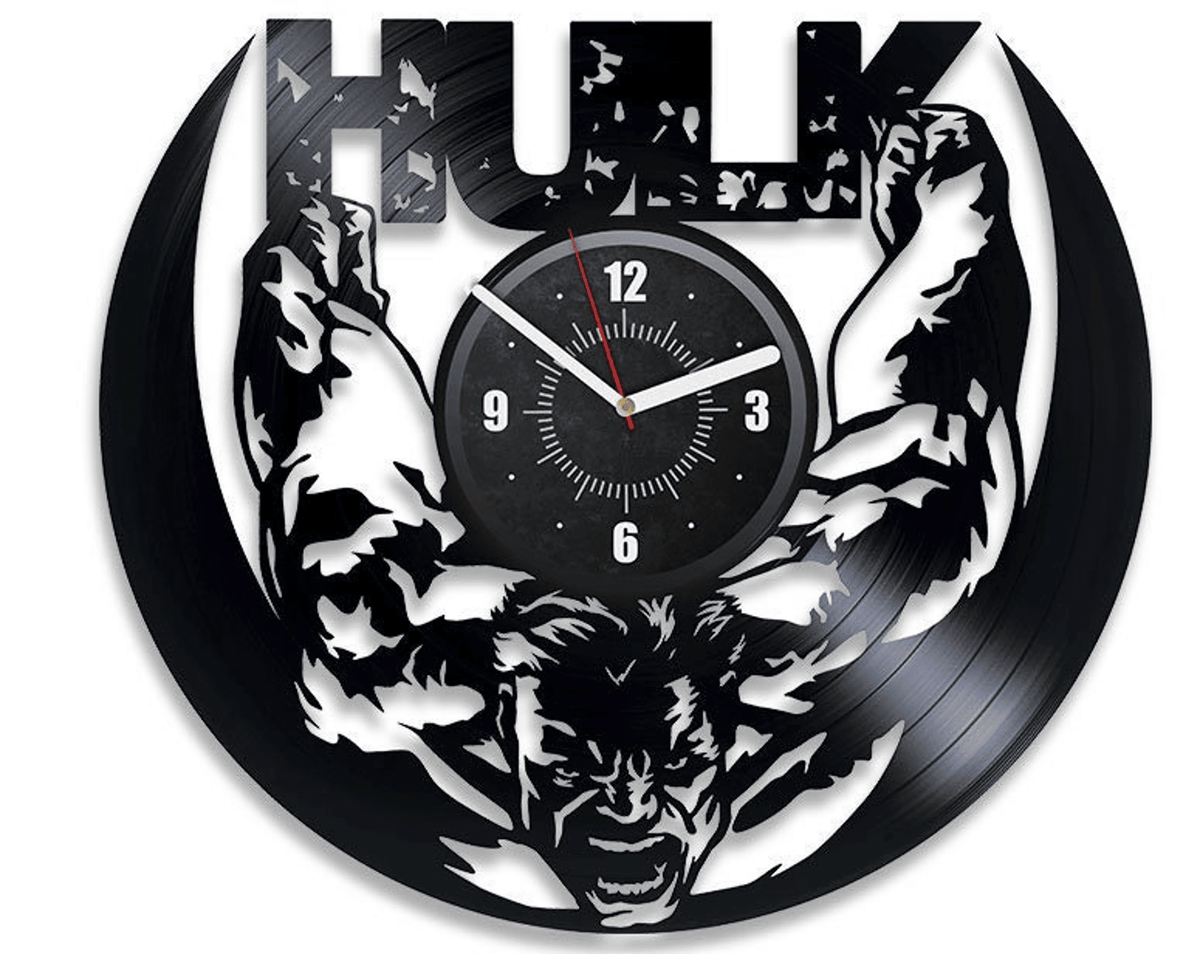 Hulk Vinyl Record Large Wall Clock Famous Comics Gift For Kids Superhero Decor For Boys Room Comics Books Wall Art New Year Gift For Women