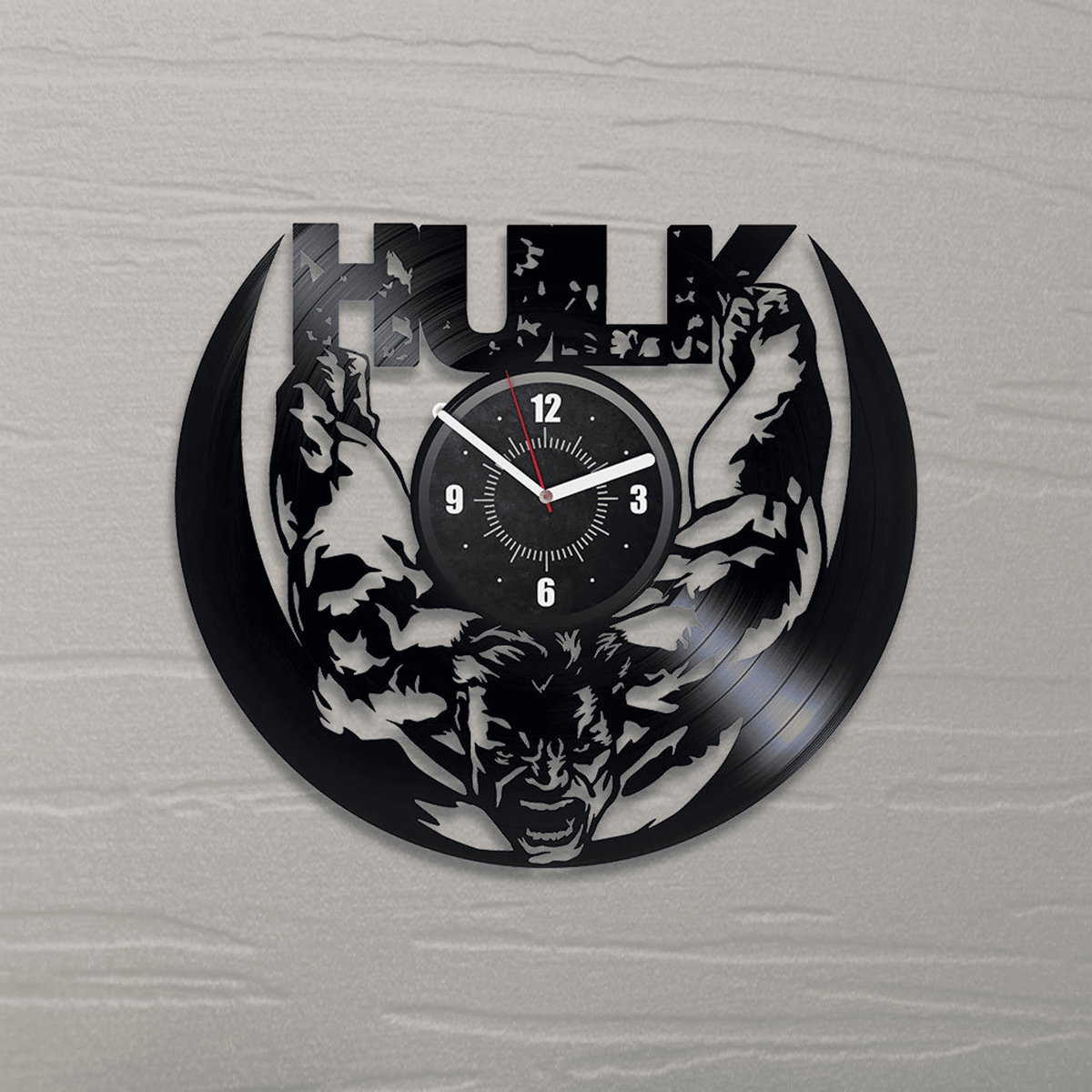 Hulk Vinyl Record Large Wall Clock Famous Comics Gift For Kids Superhero Decor For Boys Room Comics Books Wall Art New Year Gift For Women