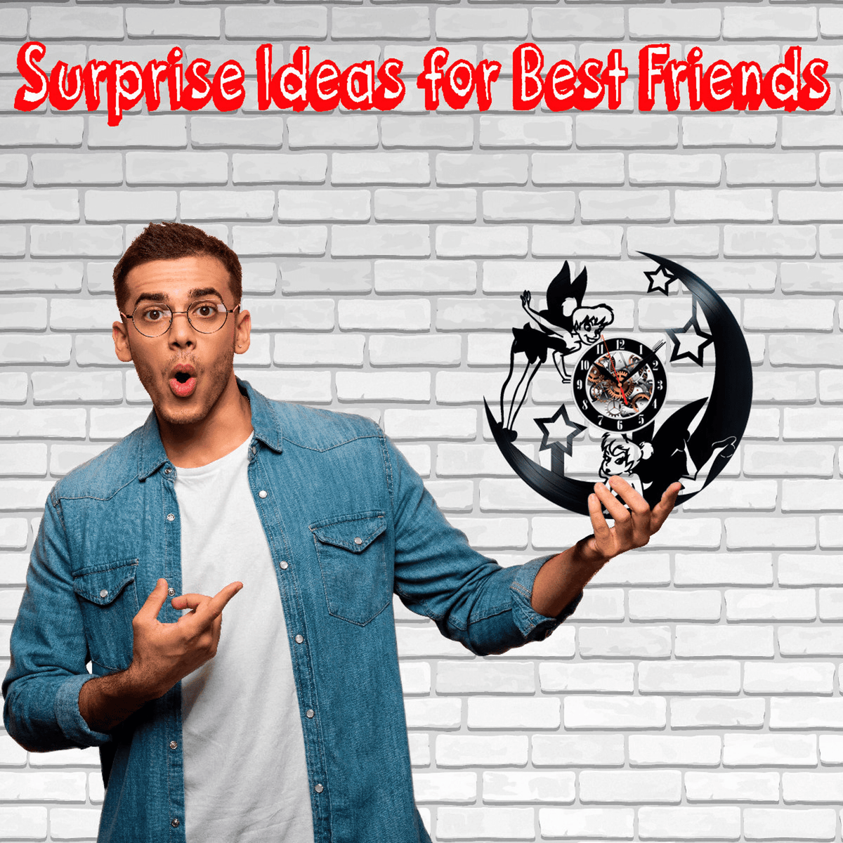 Fairy Vinyl Record Wall Clock Gifts For Him Her Kids Decor For Home Bedroom Bathroom Kitchen Art Surprise Ideas For Best Friends