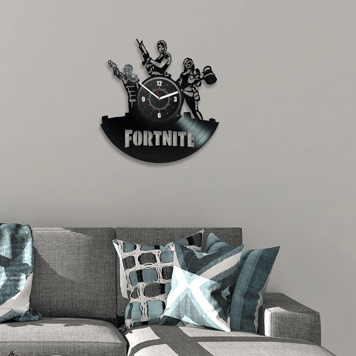 Video Game Vinyl Record Large Wall Clock Modern Gamer Room Decor Wall Art Video Games Gift For Gamer Brother Birthday Gift For Teenager