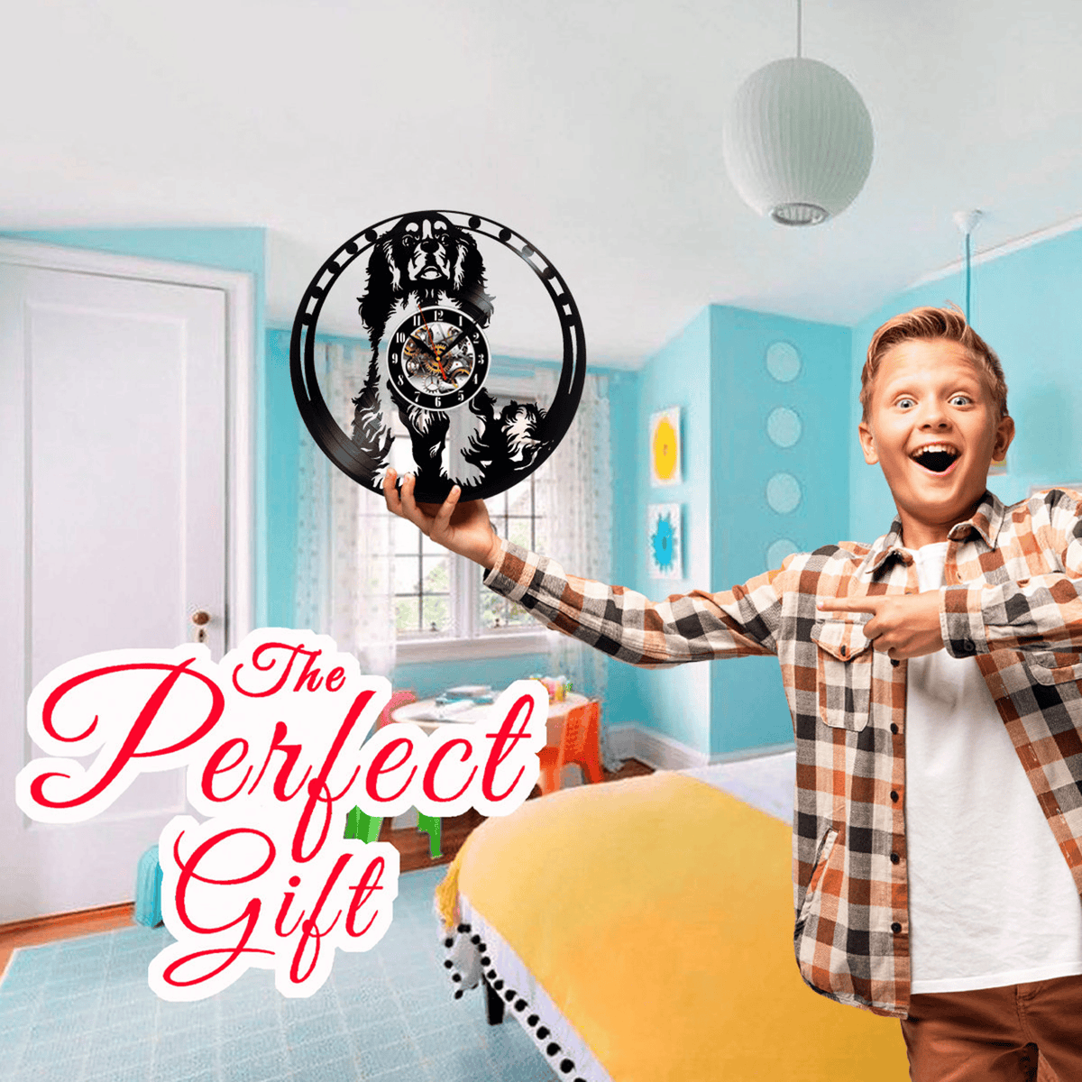 Dog Spaniel Vinyl Record Wall Clock Gifts For Him Her Kids Decor For Home Bedroom Bathroom Kitchen Art Surprise Ideas For Best Friends