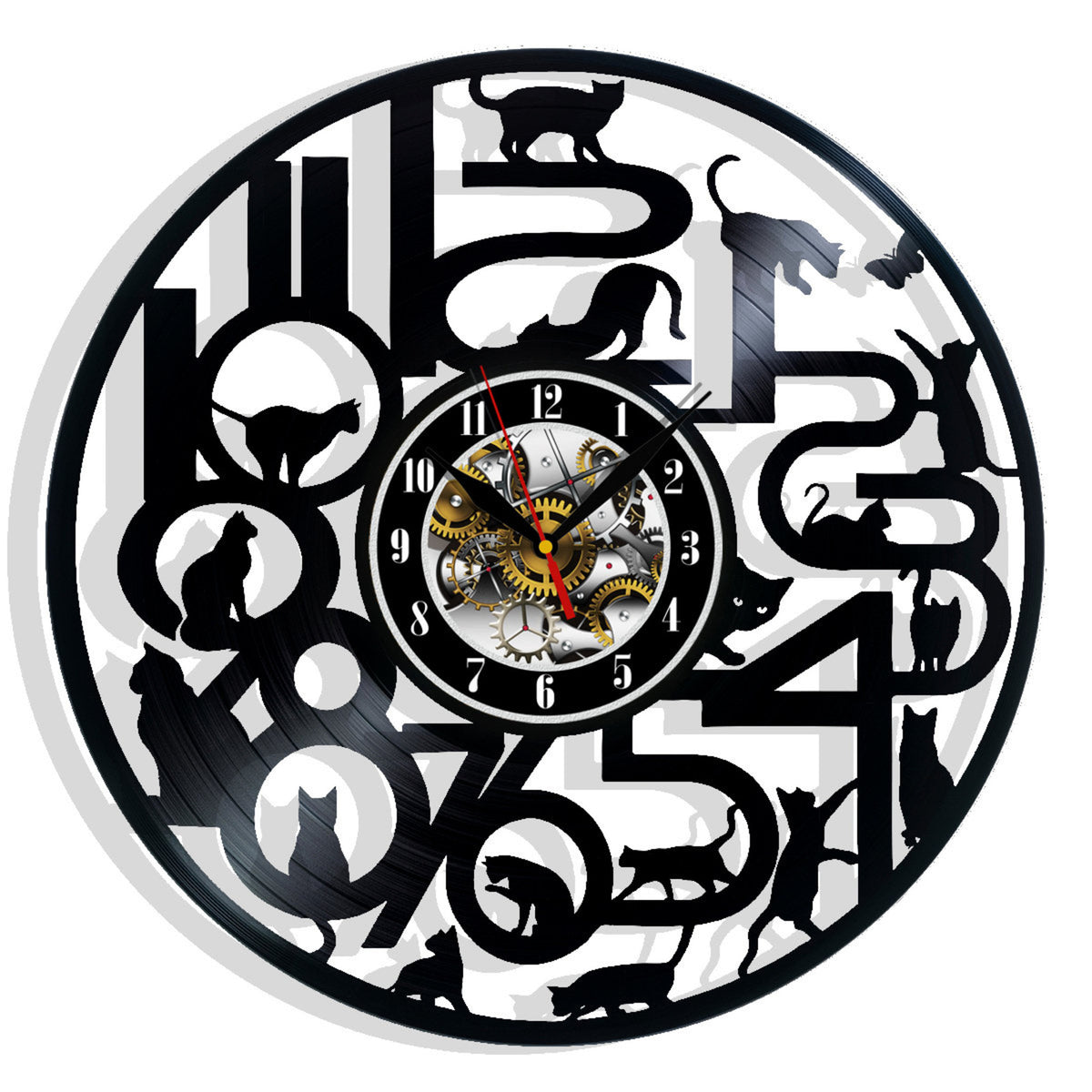I Love Cats Kitten Vinyl Record Wall Clock Gifts For Him Her Kids Decor For Home Bedroom Bathroom Kitchen Art Surprise Ideas For Friends