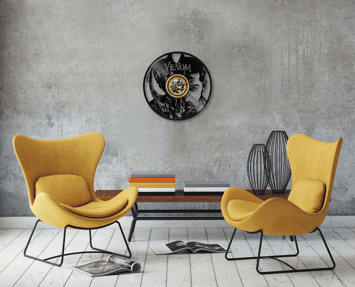 Venom Vinyl Record Black Wall Clock Famous Comics Universe Superhero Decor For Boy Bedroom Venom Wall Art Wedding Gift For Groom Famous Comics Gifts
