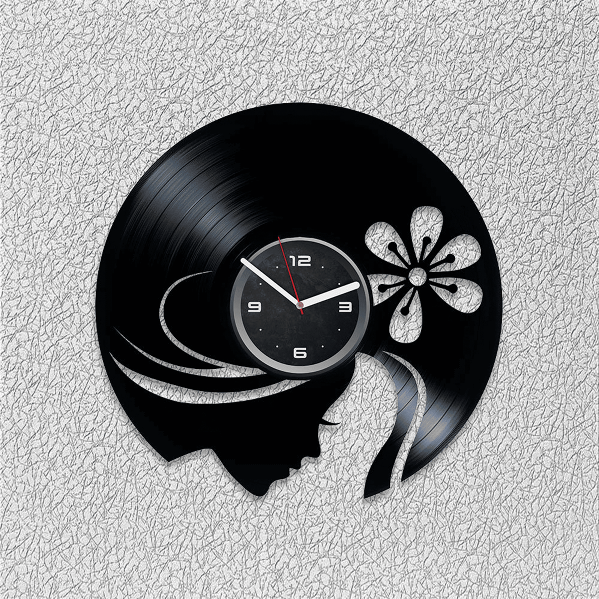 Cute Woman Vinyl Record Creative Clock Minimalist Decor Bedroom Girls Artwork Art For Beauty Woman's Day Gifts