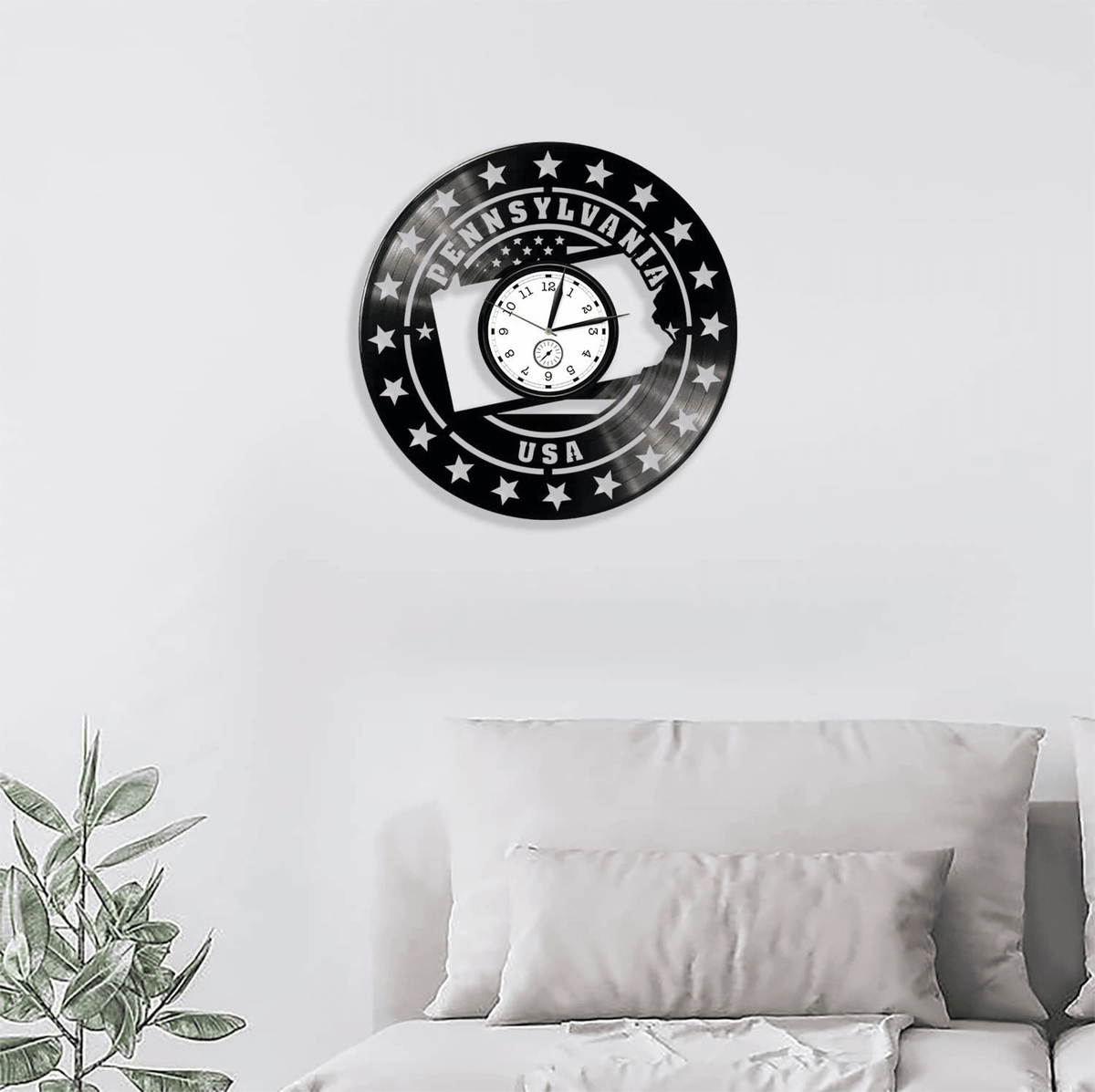 Pennsylvania Vinyl Record Wall Clock State Decor Usa Wall Art Patriotic Decor For Home Housewarming Gift For Brother