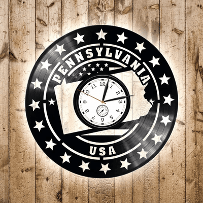 Pennsylvania Vinyl Record Wall Clock State Decor Usa Wall Art Patriotic Decor For Home Housewarming Gift For Brother