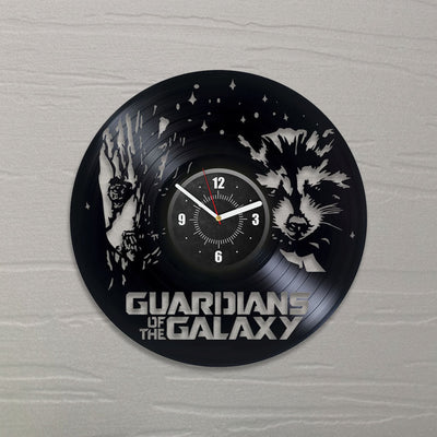 Groot And Rocket Vinyl Record Laser Cut Wall Clock Famous Comics Decor Boys Bedroom Wall Art Modern Artwork Birthday Gift For Fiance