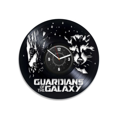 Groot And Rocket Vinyl Record Laser Cut Wall Clock Famous Comics Decor Boys Bedroom Wall Art Modern Artwork Birthday Gift For Fiance