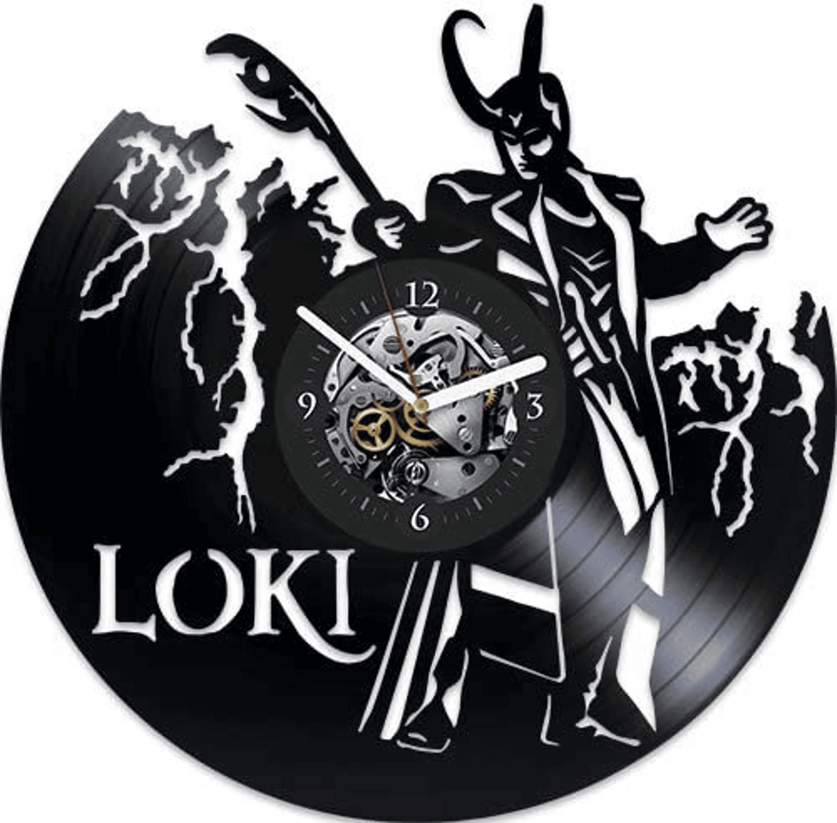 Loki Vinyl Record Silent Wall Clock Original Wall Decor For Girls Room Thor And Loki Superhero Art Unique Wedding Gift For Bride