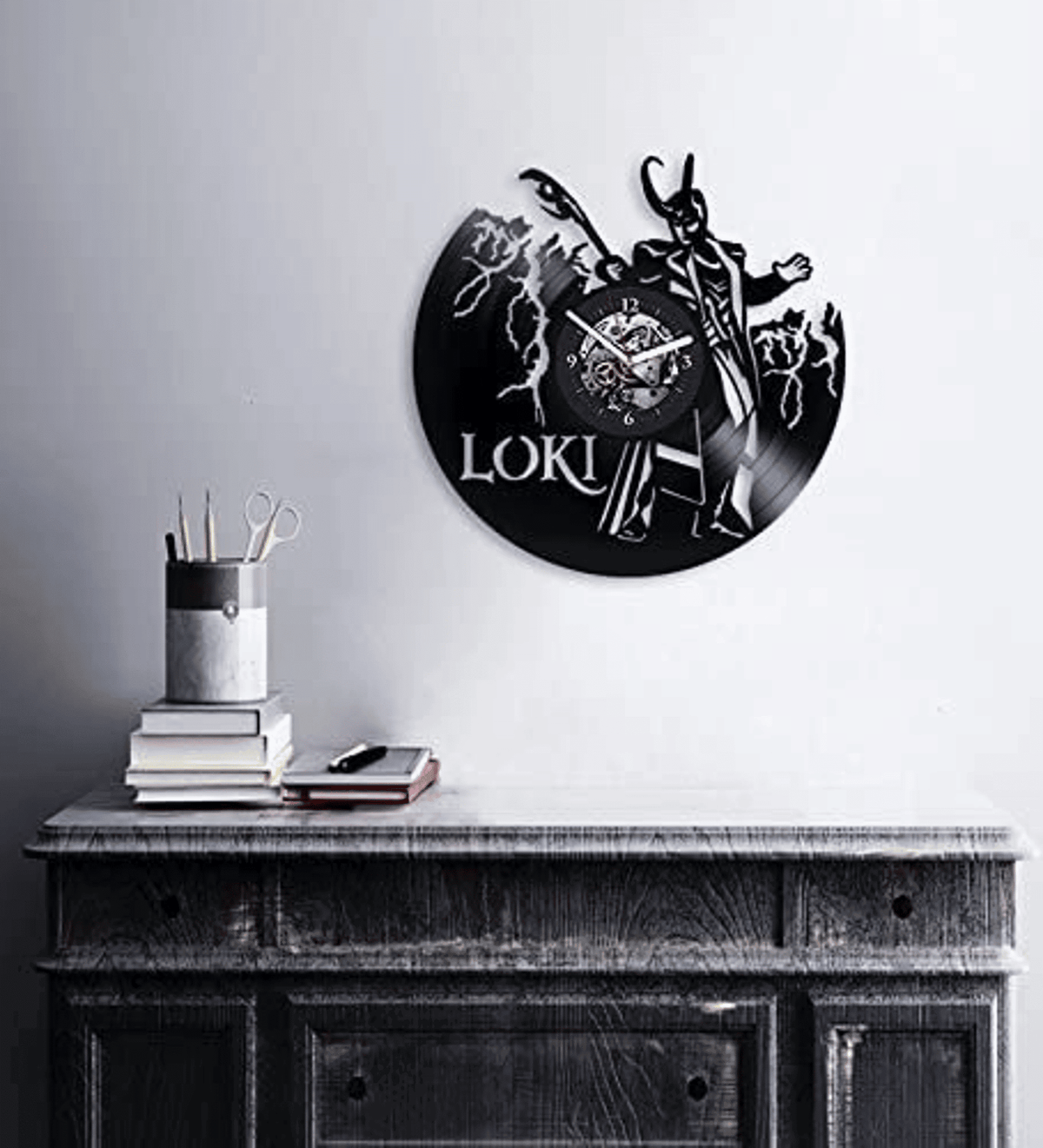 Loki Vinyl Record Silent Wall Clock Original Wall Decor For Girls Room Thor And Loki Superhero Art Unique Wedding Gift For Bride