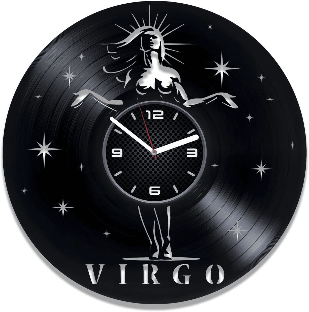 Virgo Zodiac Vinyl Record Clock Original Astrology Art Wedding Gift Idea For Women Wall Decor For Over Bed