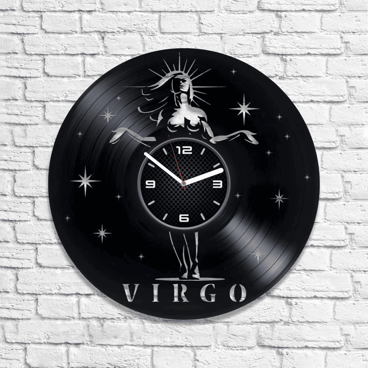 Virgo Zodiac Vinyl Record Clock Original Astrology Art Wedding Gift Idea For Women Wall Decor For Over Bed