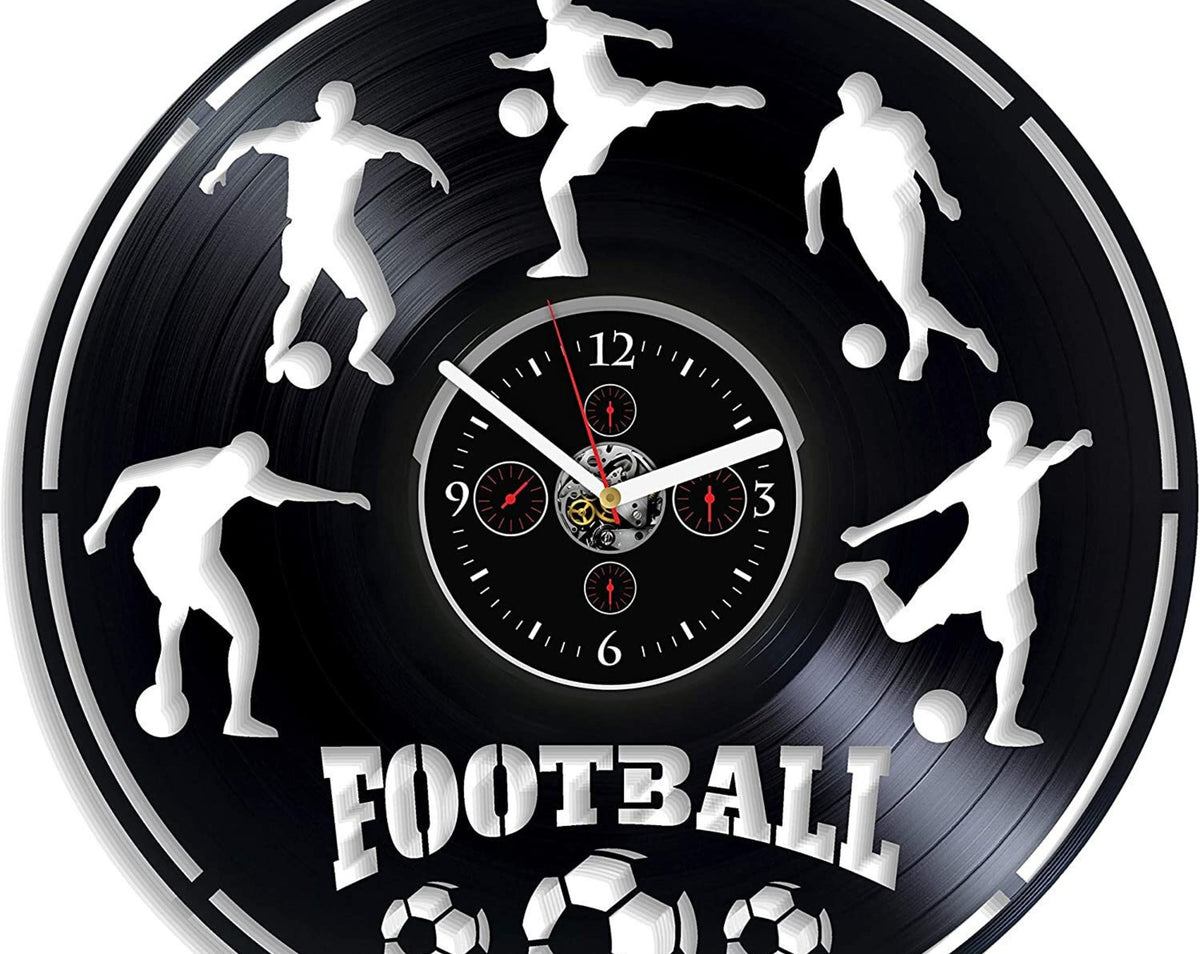 Football Vinyl Record Wall Clock Team Sports Contemporary Decor For Boys Room Birthday Gift For Men Coach Gifts Sport Lover Gifts