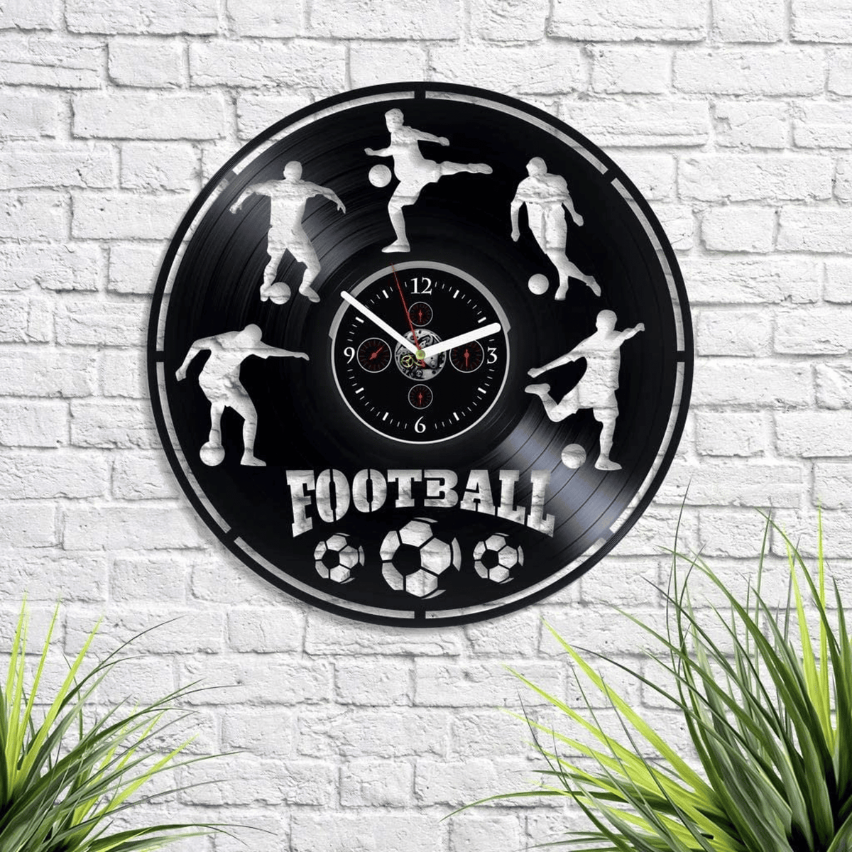 Football Vinyl Record Wall Clock Team Sports Contemporary Decor For Boys Room Birthday Gift For Men Coach Gifts Sport Lover Gifts