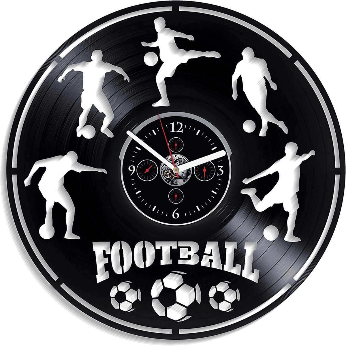 Football Vinyl Record Wall Clock Team Sports Contemporary Decor For Boys Room Birthday Gift For Men Coach Gifts Sport Lover Gifts