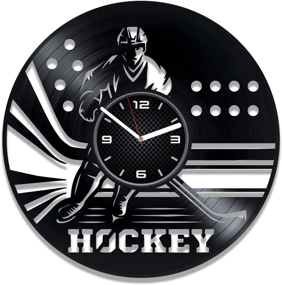 Hockey Vinyl Record Wall Clock Contemporary Decor For Bedroom Sports Art For Boys Room Birthday Gift For Son