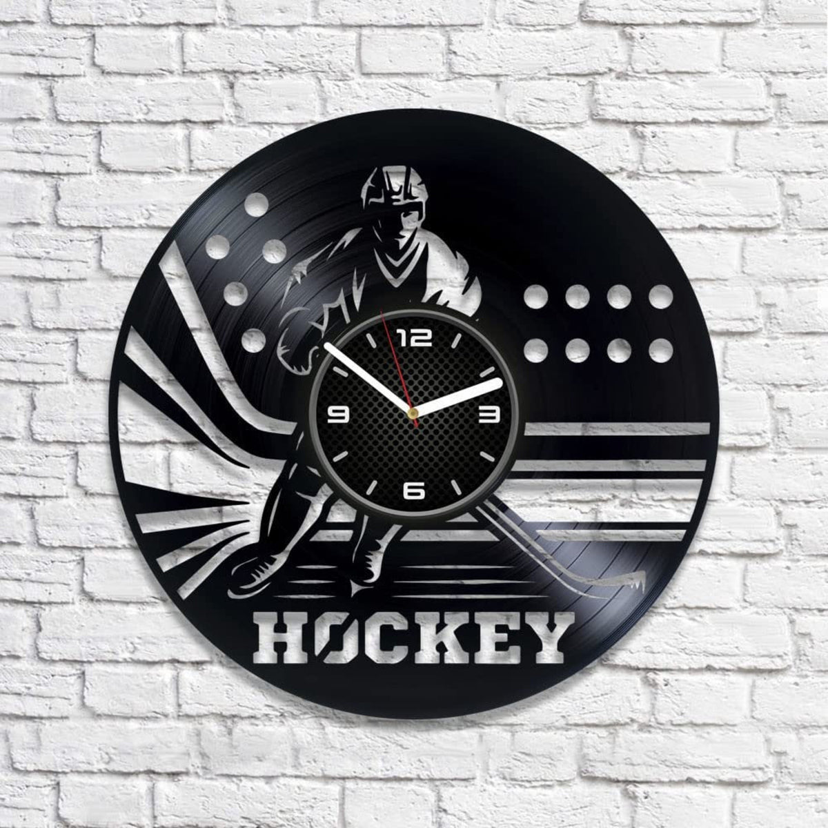 Hockey Vinyl Record Wall Clock Contemporary Decor For Bedroom Sports Art For Boys Room Birthday Gift For Son