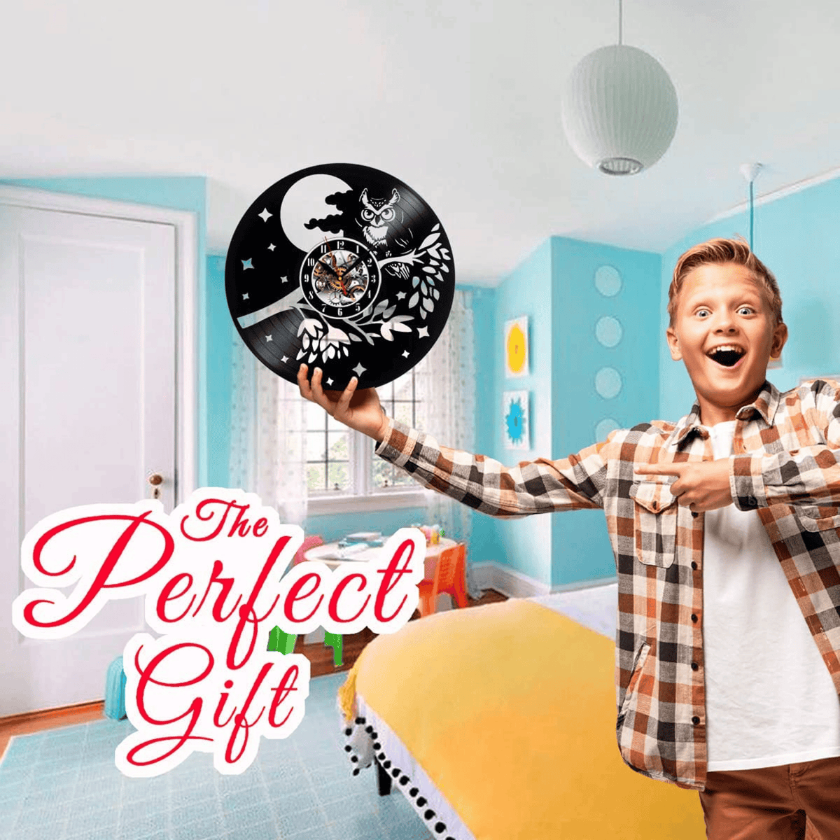 Owl Birds Vinyl Record Wall Clock Gifts For Him Her Kids Decor For Home Bedroom Bathroom Kitchen Art Surprise Ideas Friends
