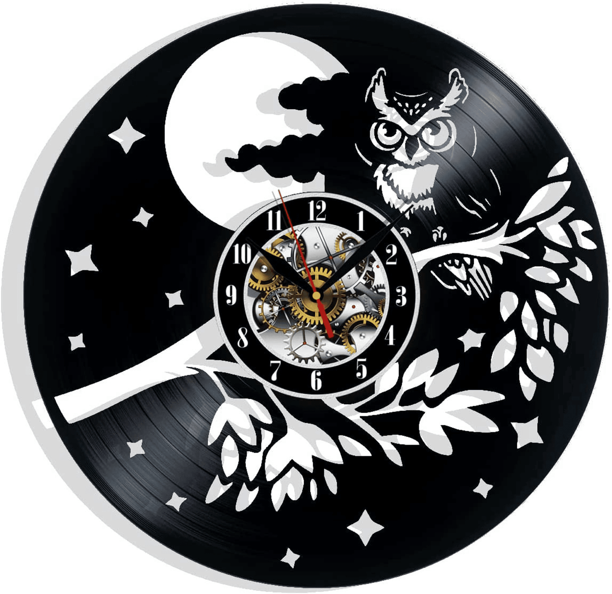 Owl Birds Vinyl Record Wall Clock Gifts For Him Her Kids Decor For Home Bedroom Bathroom Kitchen Art Surprise Ideas Friends