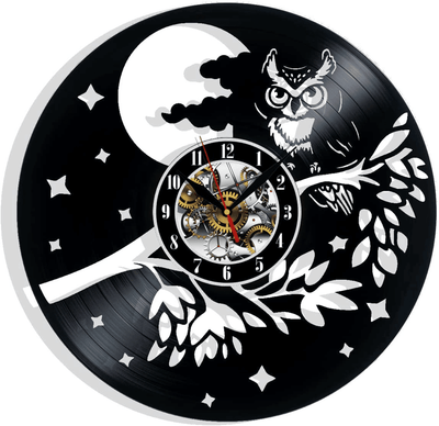 Owl Birds Vinyl Record Wall Clock Gifts For Him Her Kids Decor For Home Bedroom Bathroom Kitchen Art Surprise Ideas Friends