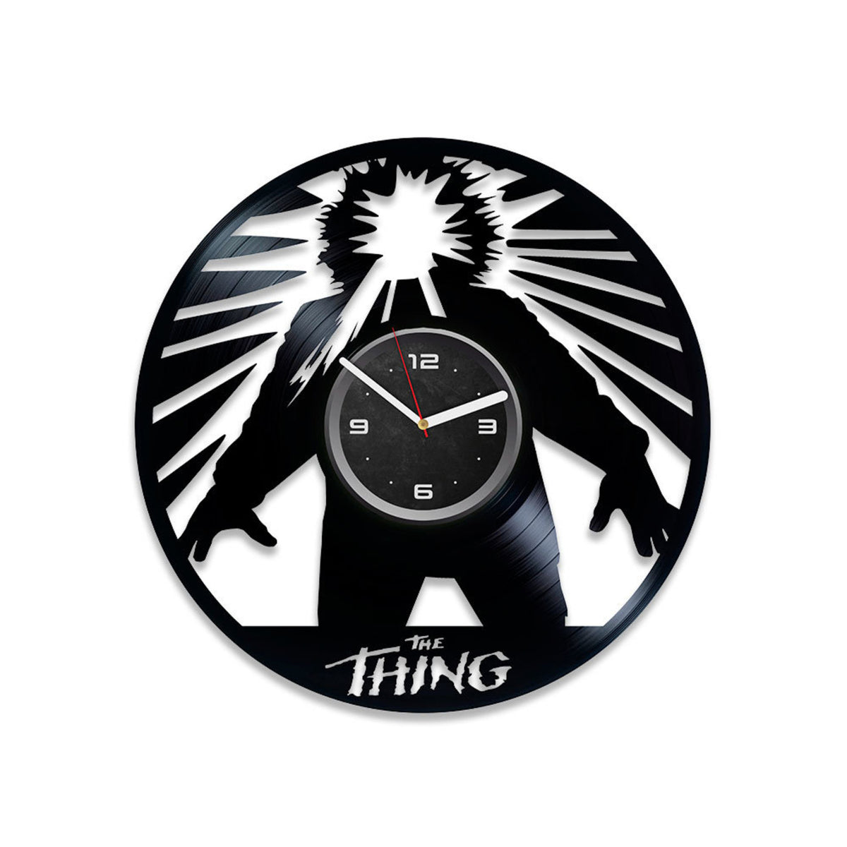 Horror Film Vinyl Record Vintage Wall Clock Science Fiction Wall Art Decor For Guys Room Movie Night Gift Wedding Gift For Groom