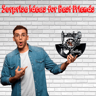 Quilting Stitch By Stitch Vinyl Record Wall Clock Gifts For Him Her Kids Decor For Home Bedroom Bathroom Surprise Ideas For Best Friends