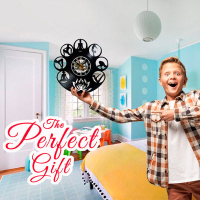 Yoga Meditation Vinyl Record Wall Clock Gifts For Him Her Kids Decor For Home Bedroom Bathroom Kitchen Surprise Ideas For Best Friends