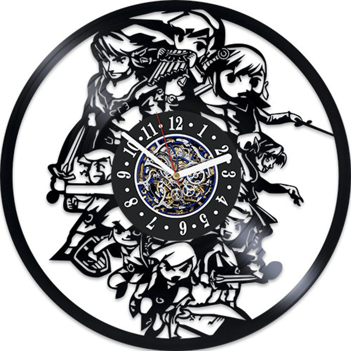 Zelda Characters Vinyl Record Vintage Clock Wall Art For Gamer Kids Room Unique Decor Birthday Gift For Son Or Daughter