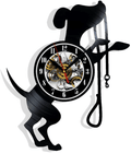 Dog Walking Vinyl Record Wall Clock Gifts For Him Her Kids Decor For Home Bedroom Bathroom Kitchen Art Surprise Ideas Friends