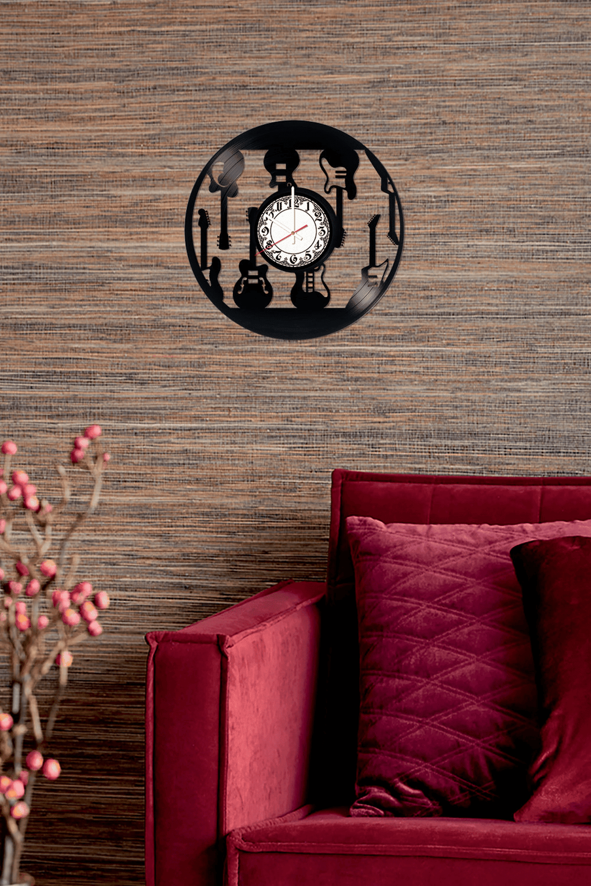 Guitar Vinyl Record Clock, Gift Idea For Music Lovers, Wall D���������cor For Kids Play Room, School Class, College Room, Cute Birthday Gift Idea