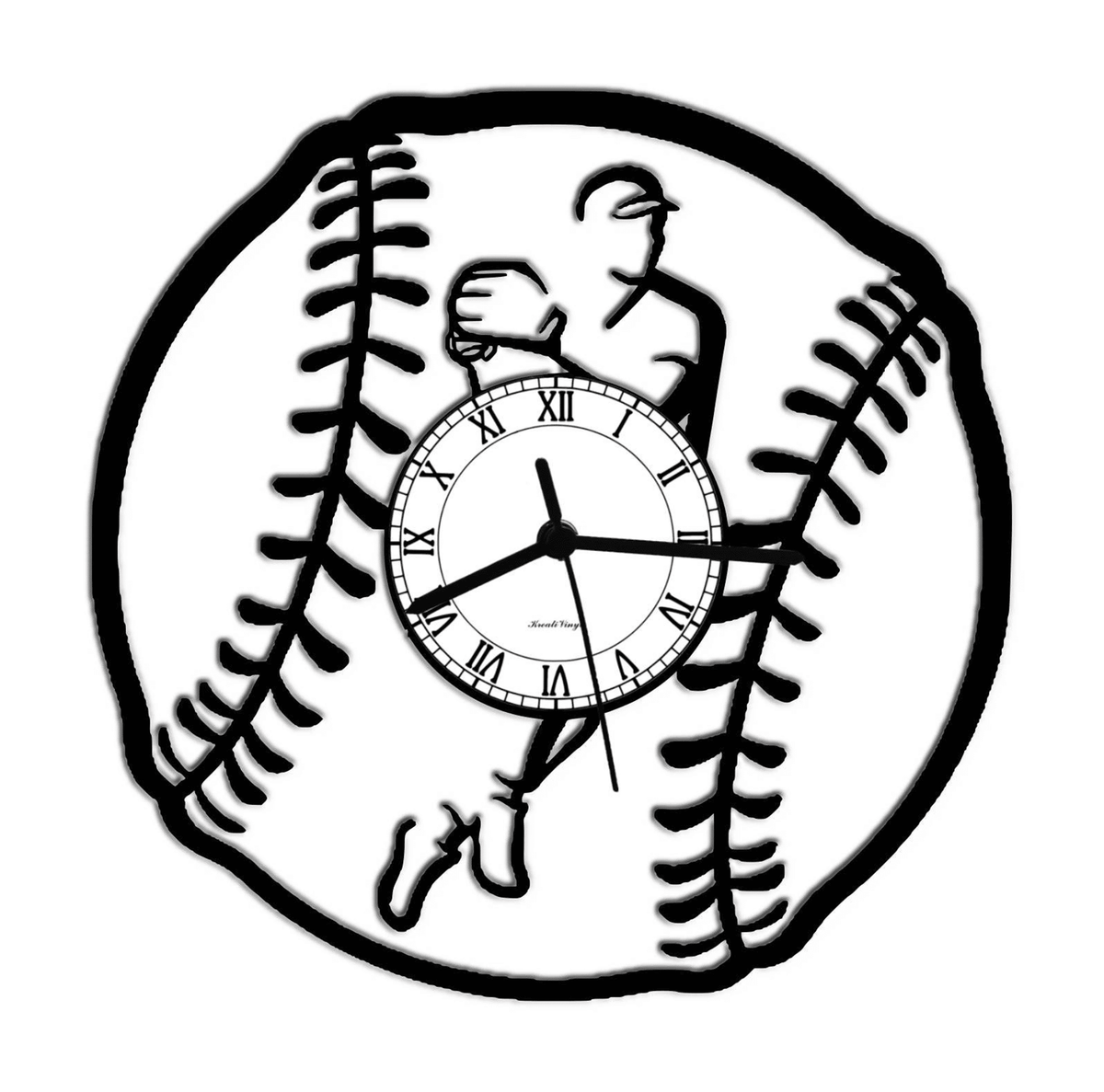 Baseball Record Clock Kreativinyl Gift Idea Wall Clock Vinyl Clock