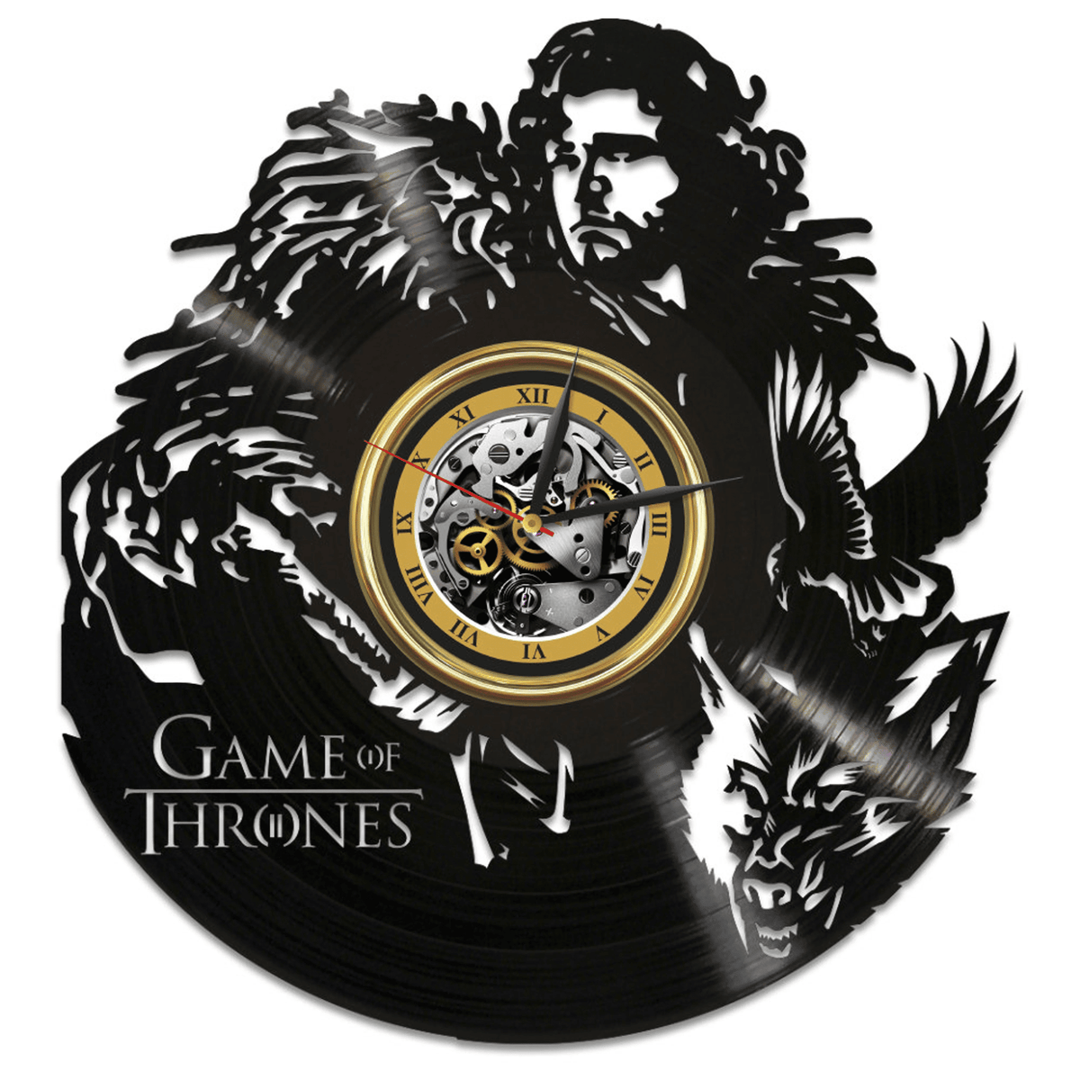 Game Of Throne Vinyl Record Black Wall Clock Cinema Wall Art Home Decor Aesthetic House Of Stark Got Gifts Birthday Gift For Husband
