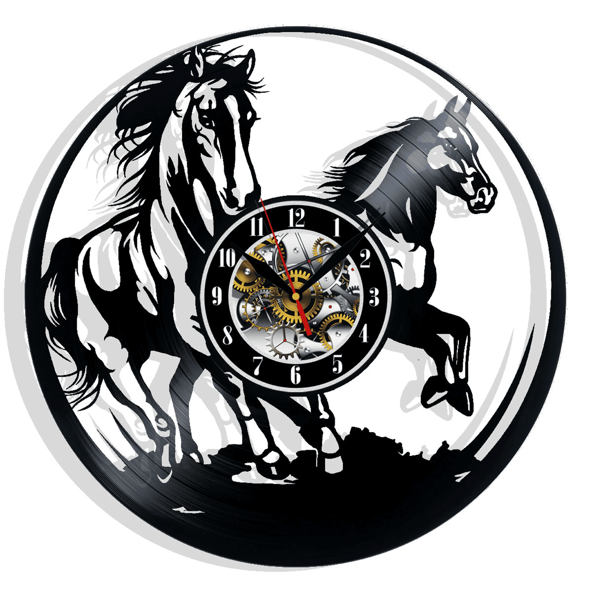 Horse Vinyl Record Wall Clock Gifts For Him Her Kids Decor For Home Bedroom Bathroom Kitchen Art Surprise Ideas For Best Friends