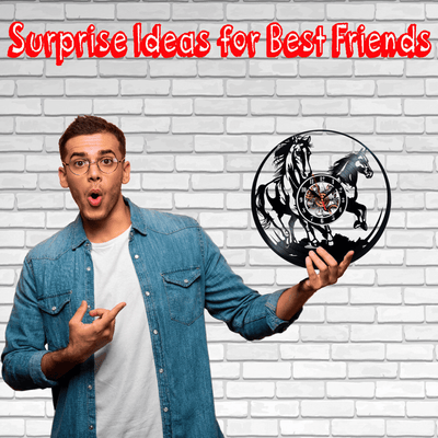 Horse Vinyl Record Wall Clock Gifts For Him Her Kids Decor For Home Bedroom Bathroom Kitchen Art Surprise Ideas For Best Friends
