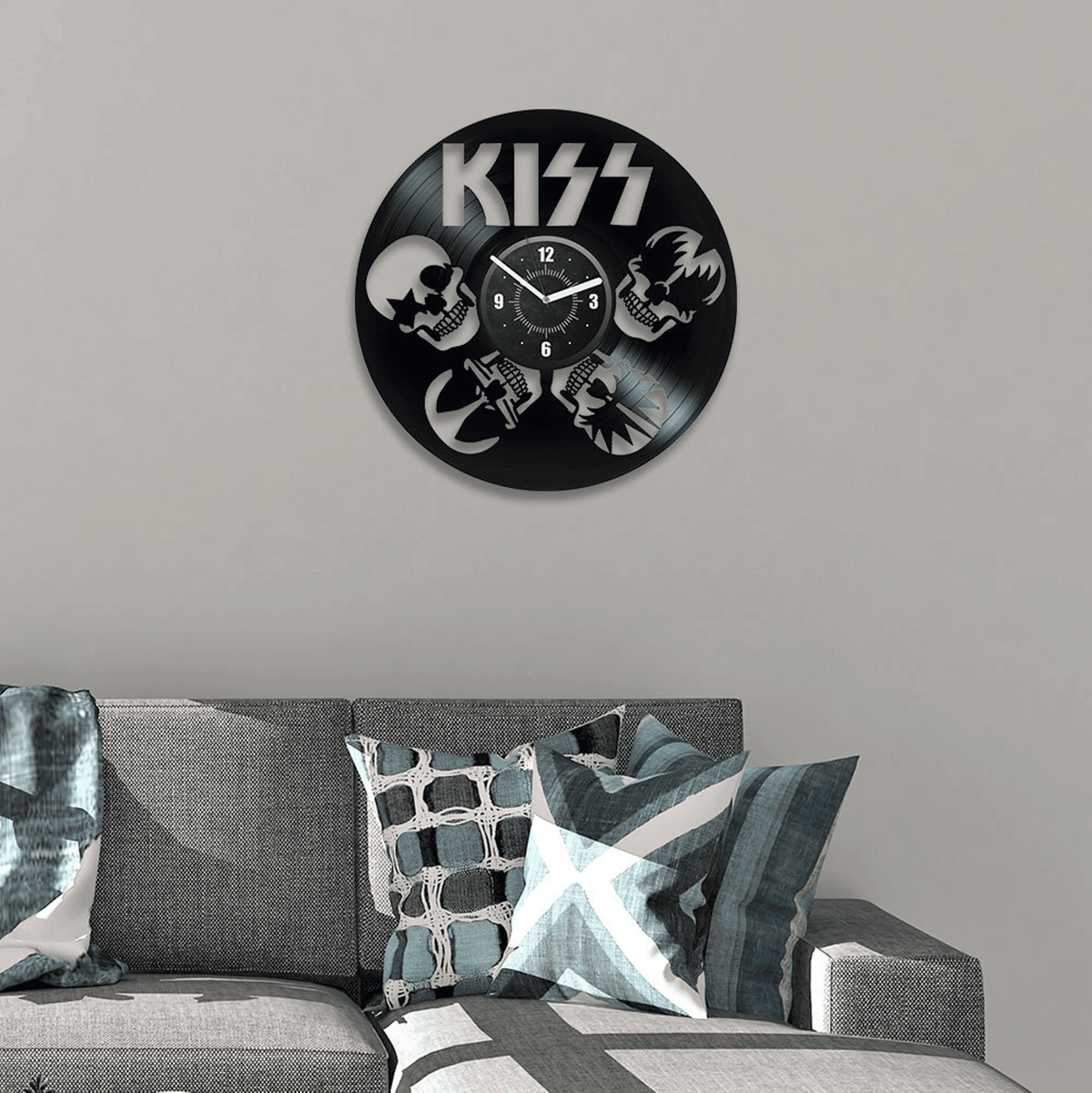 Rock Band Vinyl Record Music Wall Clock Rock Music Wall Art Retro Decor For Home Rock Band Art Holiday Gift For Friend Lets Rock