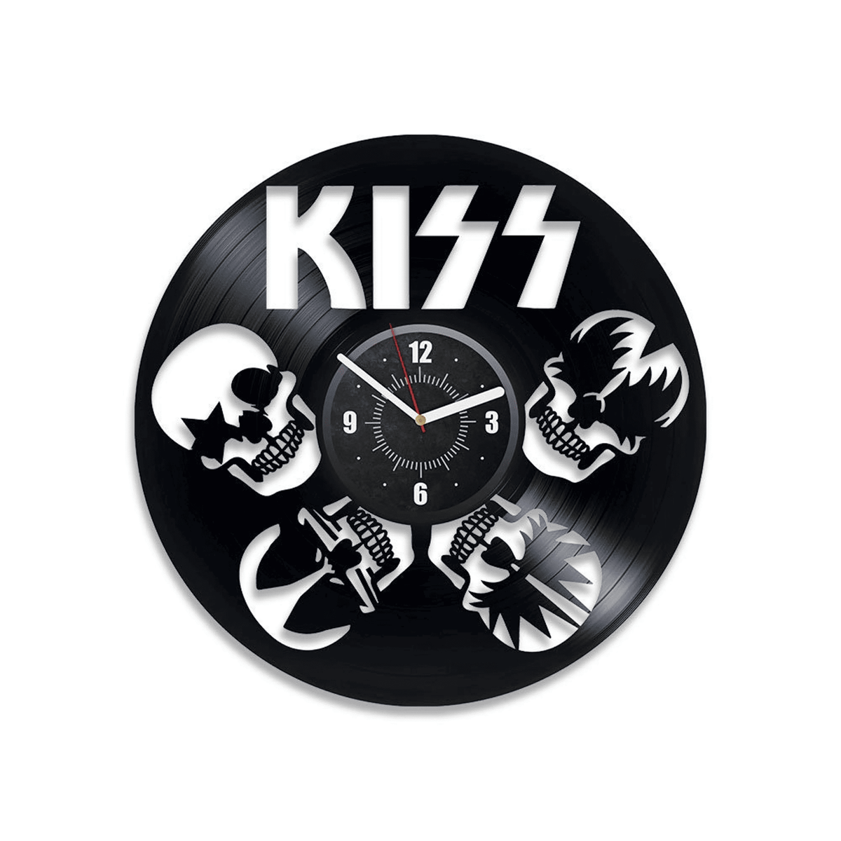 Rock Band Vinyl Record Music Wall Clock Rock Music Wall Art Retro Decor For Home Rock Band Art Holiday Gift For Friend Lets Rock