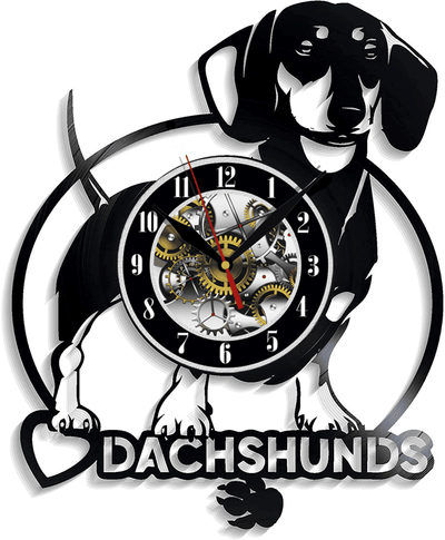 Dachshund Dog Vinyl Record Wall Clock Gifts For Him Her Kids Decor For Home Bedroom Bathroom Kitchen Art Surprise Ideas For Friends