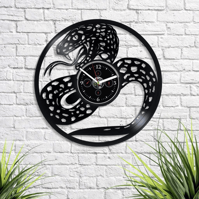 Snake Vinyl Record Wall Clock Contemporary Decor For Home Office New Home Gift For Her Teacher Gifts Ideas Animal Art