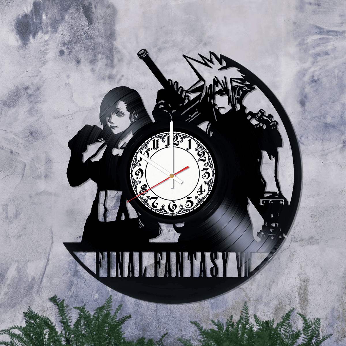 Final Fantasy Video Game, Made From Real Vinyl Record, Wall Clock ,Birthday Gift Idea For Game Lovers, Vintage Wall D���������cor For Boyfriend