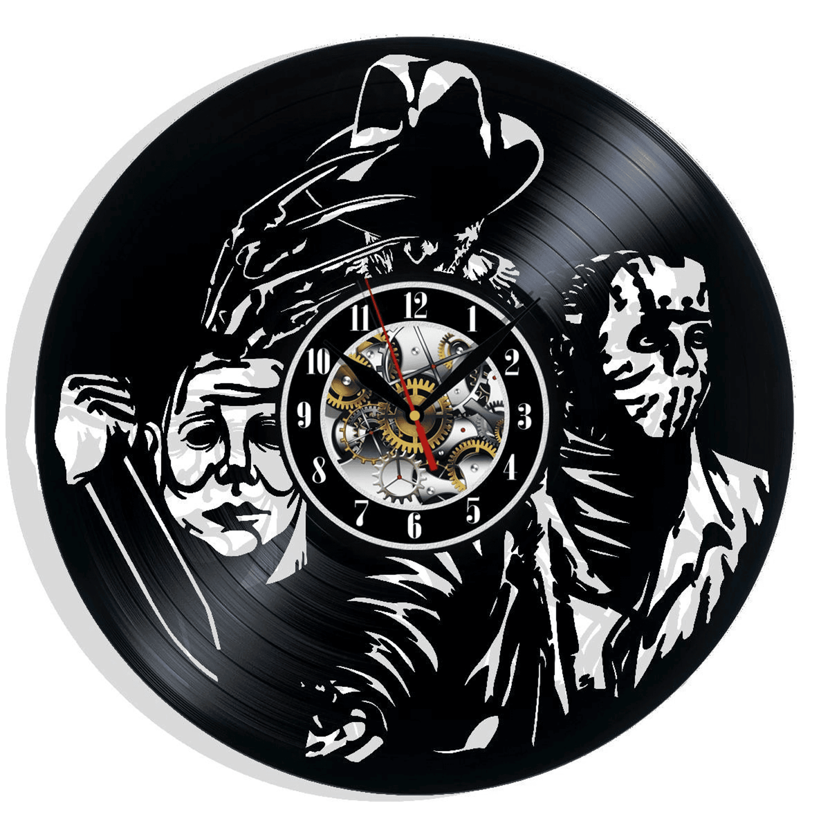 Halloween Horror Movie Vinyl Record Wall Clock Gifts For Him Her Kids Decor For Home Bedroom Kitchen Art Surprise Ideas For Best Friends
