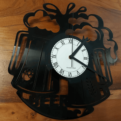 Beer Beer Mug Record Clock Kreativinyl Gift Idea Wall Clock Vinyl Clock