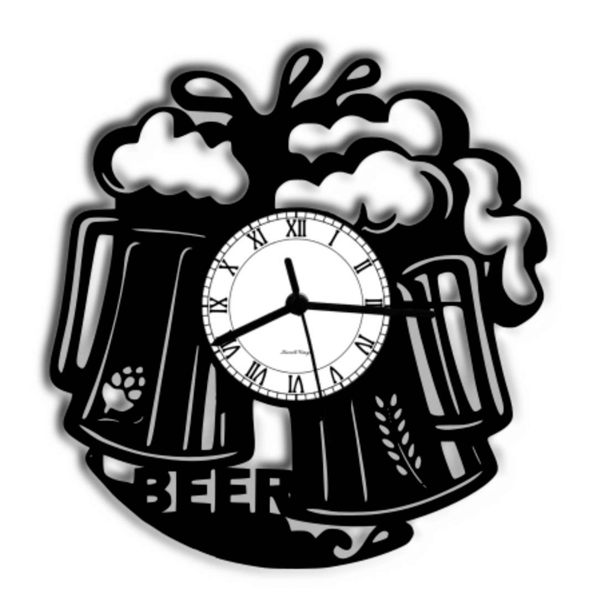 Beer Beer Mug Record Clock Kreativinyl Gift Idea Wall Clock Vinyl Clock