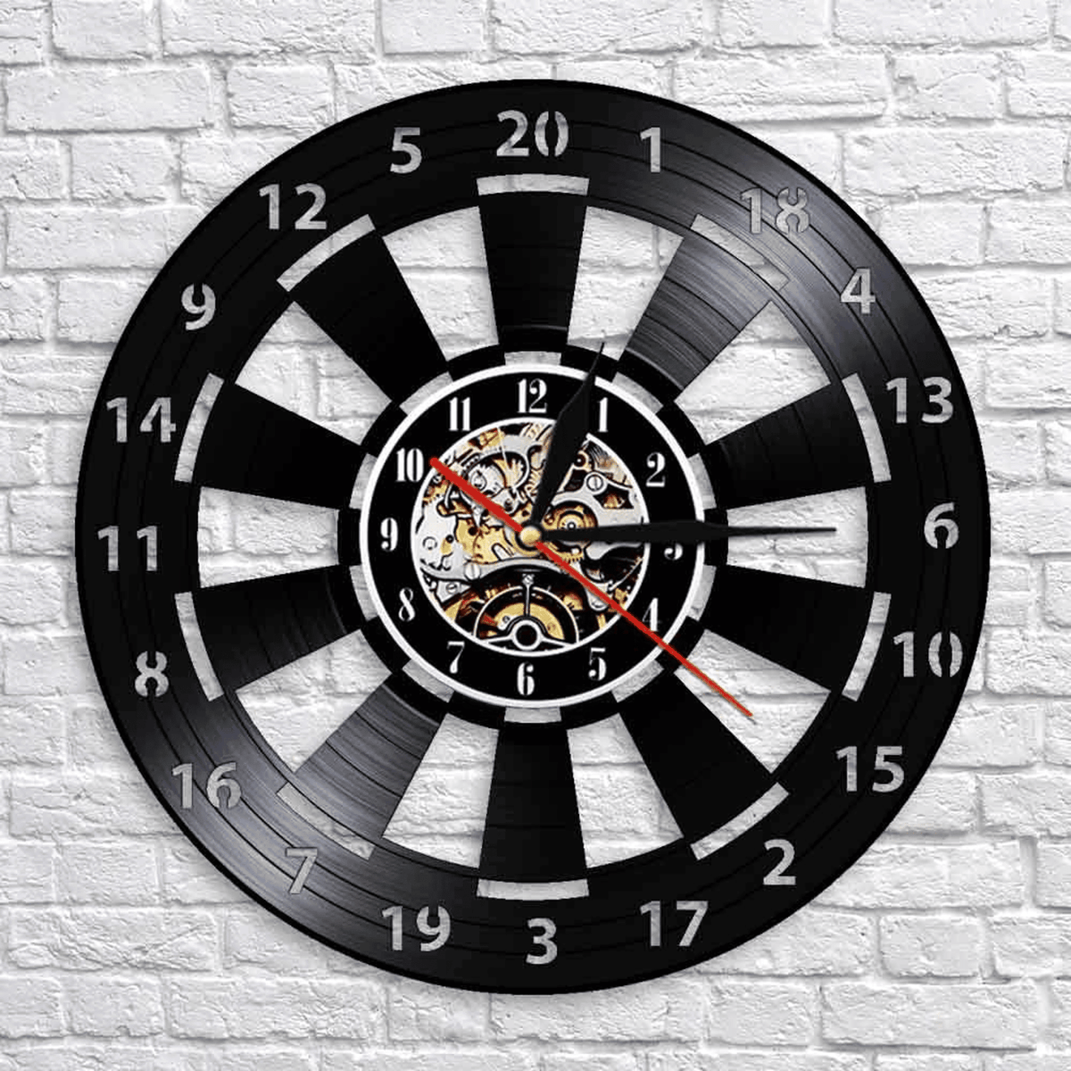 Darts Championship Vinyl Record Clock With Bright Lights Wall Clock Room Decoration Clock Birthday Gift Vinyl Record Clock Gift For Fan